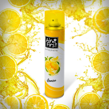 Air Freshener Spray bottle placed on a clean surface, highlighting its sleek design.