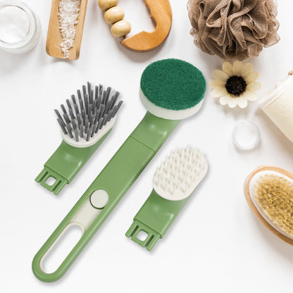 Close-up view of the versatile replacement brush heads for the Dish Brush Set, highlighting their unique textures.