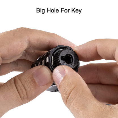 Compact and self-coiling design of the Safora helmet security lock.