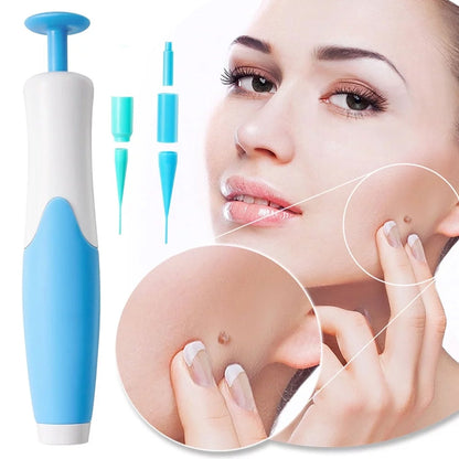The Skin Tag Remover Kit showing its two interchangeable tips for micro and large skin tags.