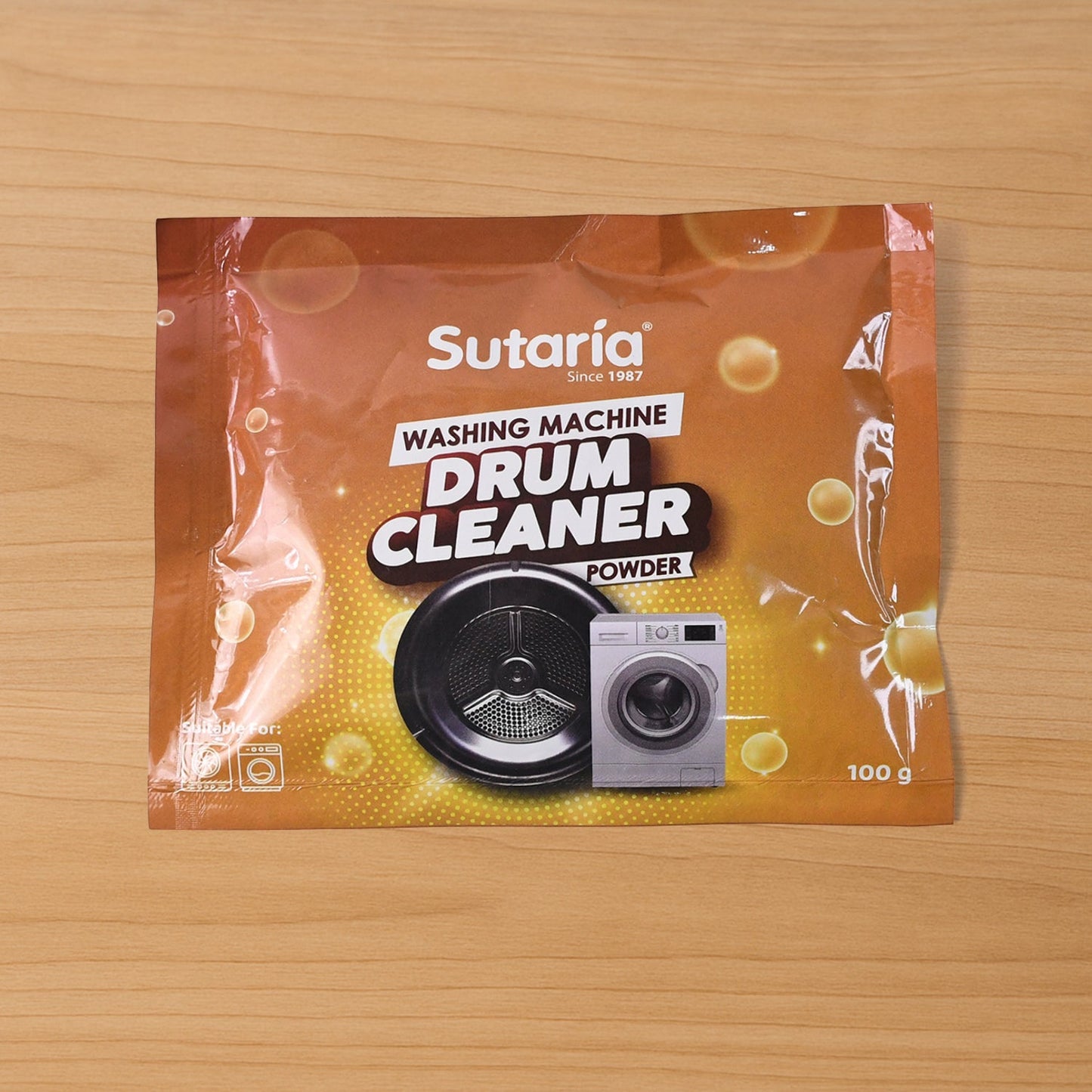 Washing machine drum cleaner powder eliminating germs and buildup