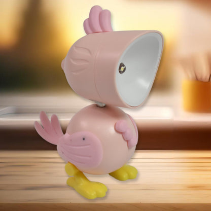 Magnetic Parrot Night Lamp illuminating a child's reading space.
