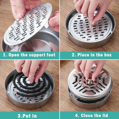 Durable metal mosquito coil tray holder made from stainless steel