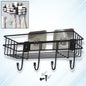 Front view of lightweight 3-in-1 shower shelf rack made of iron