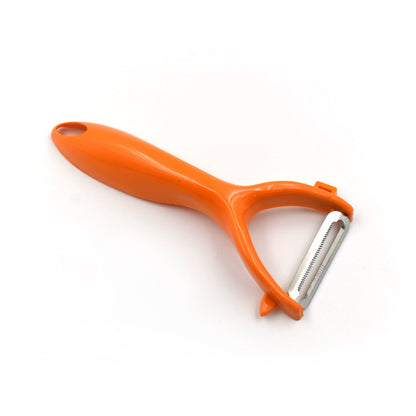 Durable kitchen peeler with a non-slip grip for smooth peeling of produce.