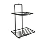 Elegant 2-tier stainless steel soap rack, perfect for bathroom organization.