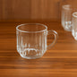 Set of 6 unbreakable transparent plastic tea cups with handles