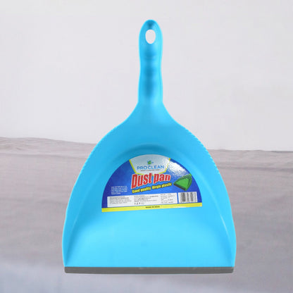 Durable plastic dustpan in action, showcasing its wide mouth for effective cleaning.