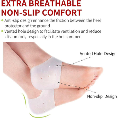 Close-up of kid silicone heel protector, soft gel cushioning
