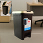 Push N Pedal Plastic Dustbin in white, hands-free pedal opening visible