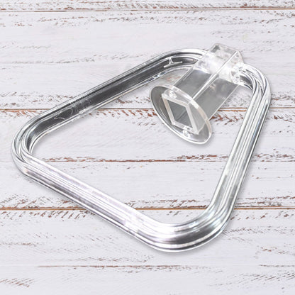 Close-up view of the durable ABS plastic material of the square towel ring.