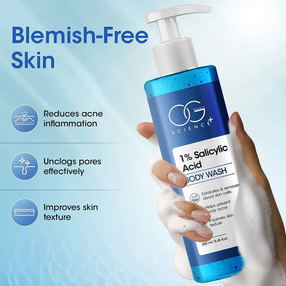 Salicylic acid based anti-acne body cleanser for smooth skin