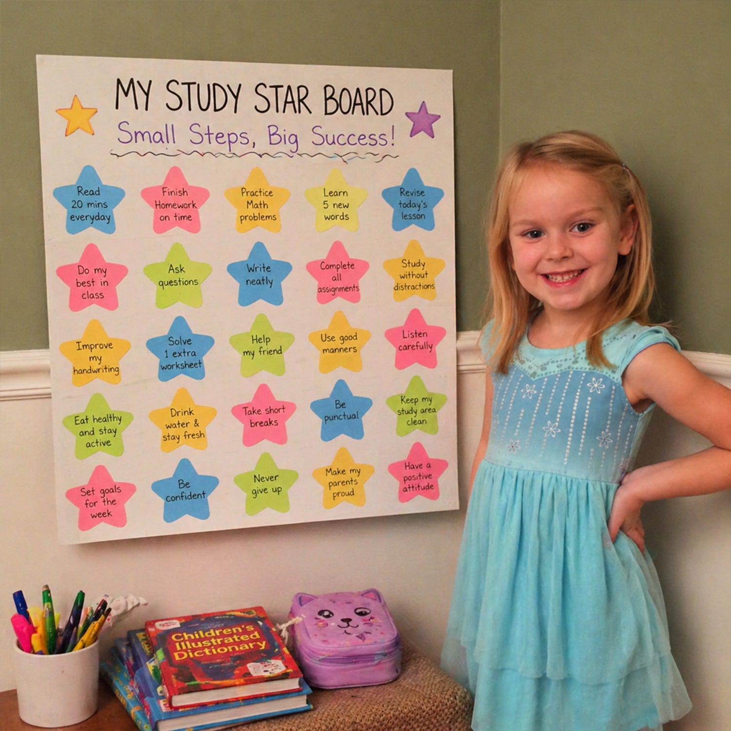 Oddy star-shaped restickable sticky notes pad in bright colors