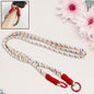 Multicolour Universal Phone Lanyard securely holding a smartphone for hands-free convenience.
