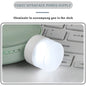 Close-up of a compact USB bulb emitting bright white light for room illumination.