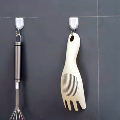 Durable PP plastic rice strainer with handle, shown washing grains.