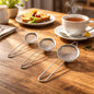Stainless steel tea strainer 3-piece set with fine mesh and long handles