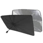 Foldable Car Windshield Sunshade reflecting sunlight for heat protection.