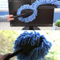 Microfiber car wash brush with ergonomic handle, ideal for cleaning car windows and exterior.