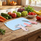 3-in-1 fruit and vegetable cutting board set with knife and peeler