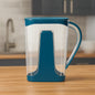 Transparent 2000ml water jug made from unbreakable plastic with handle and lid