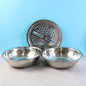 3-in-1 stainless steel mixing bowl set showing mixing, straining, and grating functions
