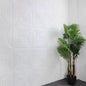 White floral embossed 3D foam wallpaper panel measuring 70×70 cm for wall decoration