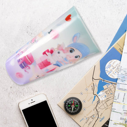 Detailed view of the Unicorn Kids Water Bottle's secure lid and integrated straw.