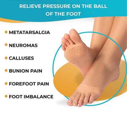 Close-up of a foot with the silicone tiptoe protector comfortably fitted over the toes.