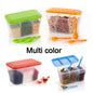 Transparent 750ml airtight storage container with 3 sections, ideal for kitchen organization.