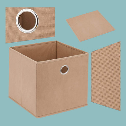 Neutral image of foldable storage box in jute fabric