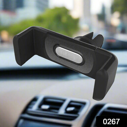 Smartphone securely held by the Car Air Vent Mount inside a car's dashboard.