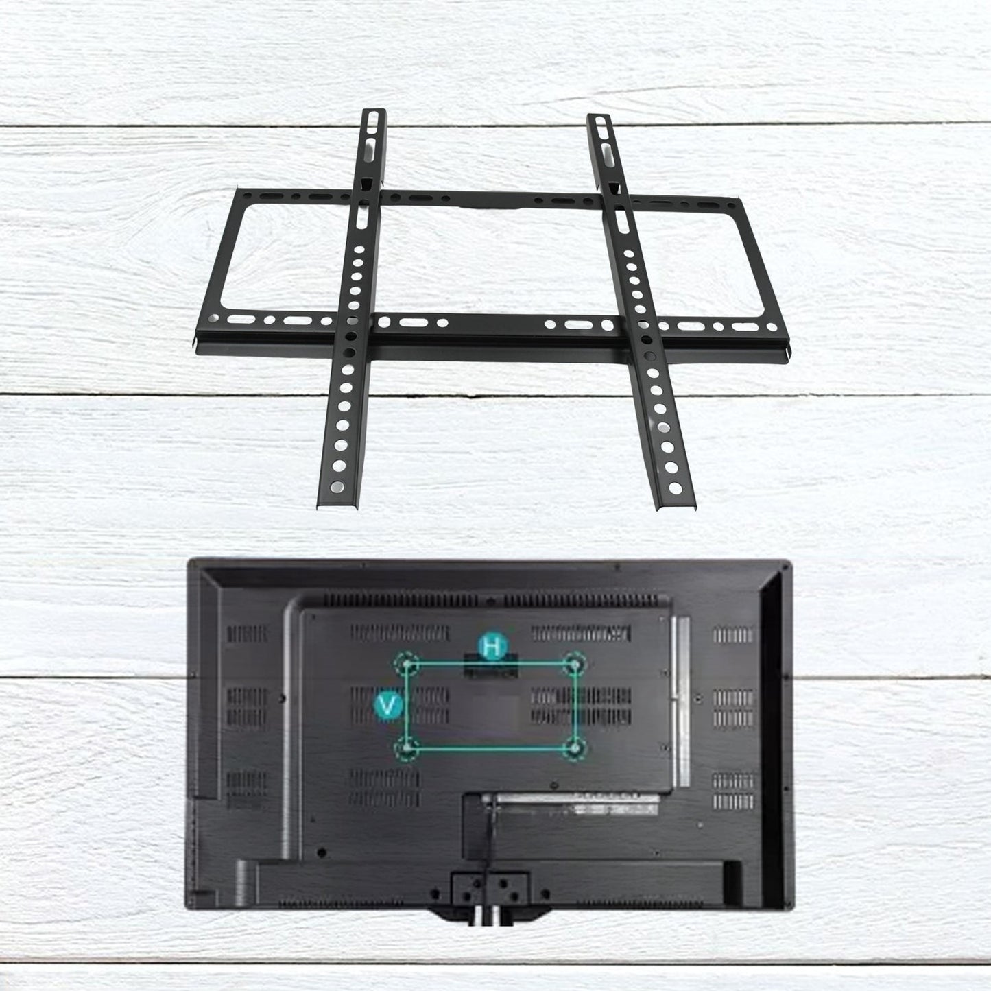 VESA mounting holes on the TV bracket for wide compatibility.