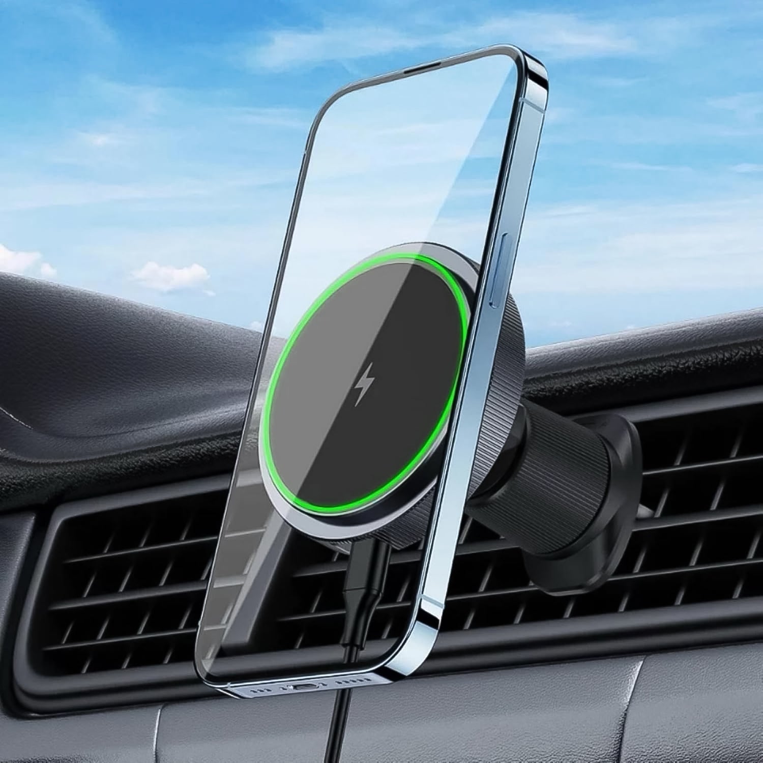 360-degree rotating magnetic phone mount for optimal viewing angles.