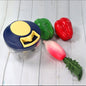 Chopper with its container and sharp stainless steel blades for vegetables.