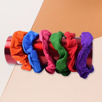 Close-up of 12 premium elastic hair bands suitable for all hair types