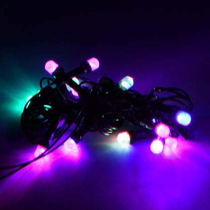 Decorative 3M LED string lights glowing vibrantly for festivals.
