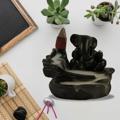 Mountain waterfall style Smoke Fountain with Ganesha, ideal for serene ambiance.