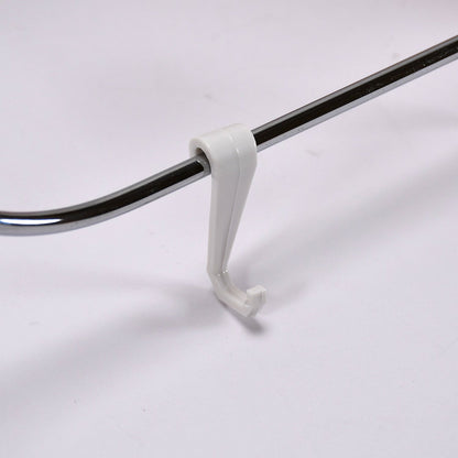 Close-up of the foldable storage rack showing its sturdy ABS and steel construction.