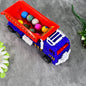 Vibrant yellow Friction Power Truck Toy with movable dumpster for kids.