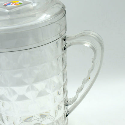 Close-up of the handle and lid of the Mocktail PET Plastic Jug, illustrating ergonomic design.
