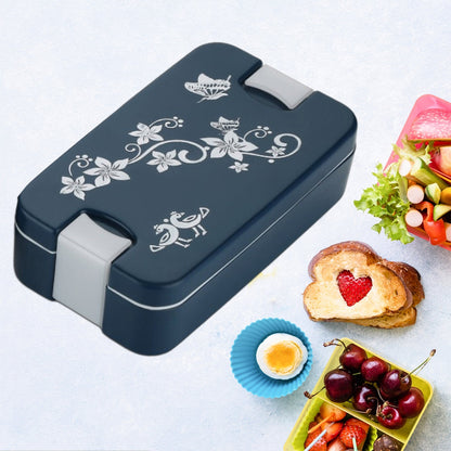 Airtight lunch box featuring removable compartments for easy cleaning and meal prep.