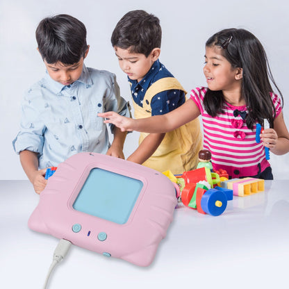 Rear view of the learning machine showing charging port and speaker.