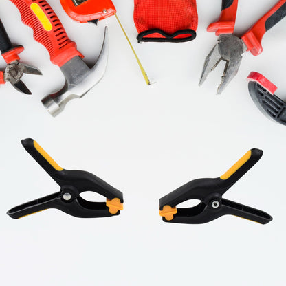 Two 3-inch heavy-duty spring clamps with yellow tips for screen repair.