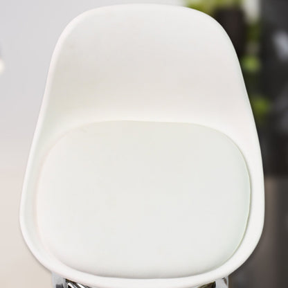 Detailed view of the heavy-duty steel base and durable construction of the rolling stool.