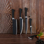 Complete 6-piece stainless steel knife set with chef's knife and peeler.