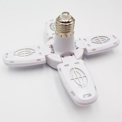 Foldable LED fan blade bulb providing bright white light
