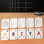 Alphabet flash cards set with colorful images for early learning
