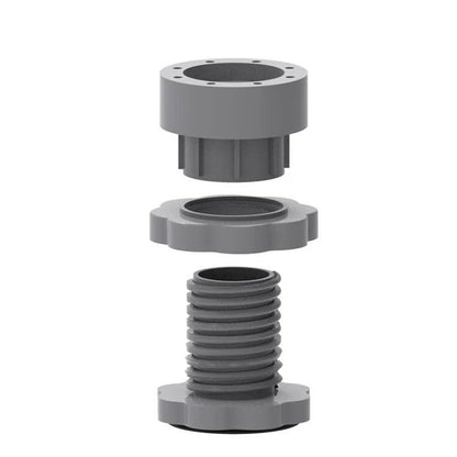 A close-up view showcasing the sturdy plastic material and design of a single anti-vibration foot.