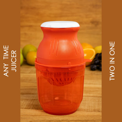 Close up image of Supermom manual juicer highlighting food-grade plastic